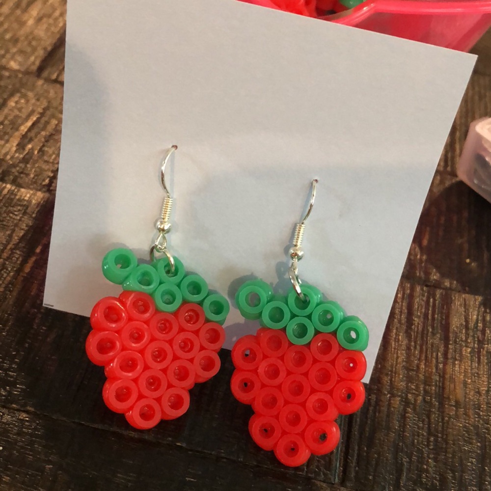 Strawberry pixel earings